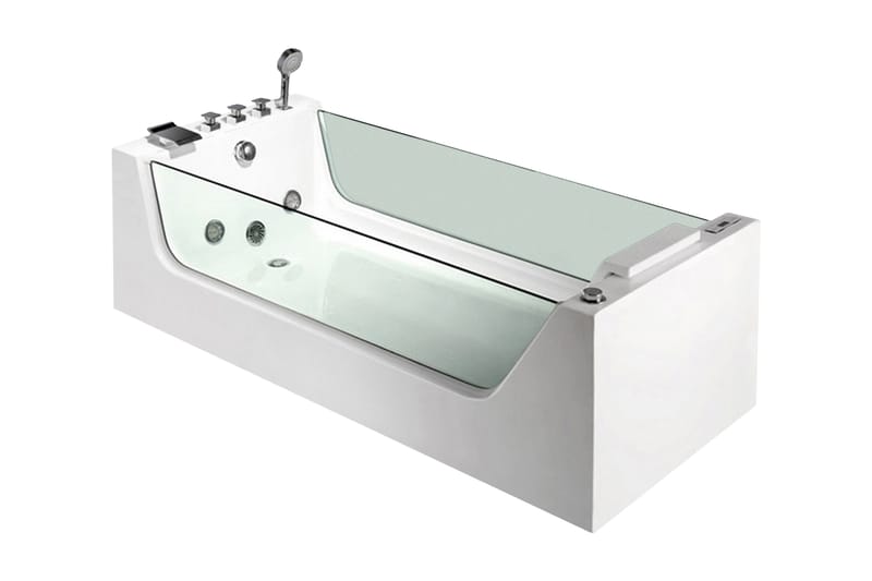 Bathlife Flit Boblebadekar 1 Person - Hvit/Glass - Baderom - Badekar - Hjørnebadekar