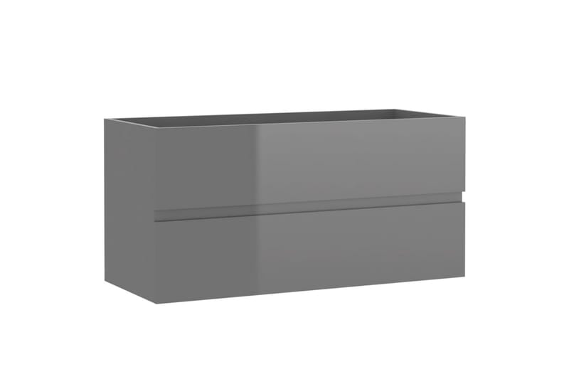 Baderomsmøbelsett høyglanset grå sponplate - Grå - Baderom - Baderomsmøbler - Komplette møbelpakker