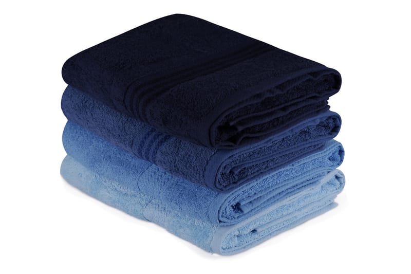 Hobby Badehåndkle 70x140 cm 2-pk - Mørkeblå/Blå/Lysblå - Baderom - Tekstiler baderom - Håndklær og badehåndkle