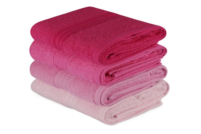 Hobby Håndkle 50x90 cm 4-pk - Rosa - Baderom - Tekstiler baderom - Håndklær