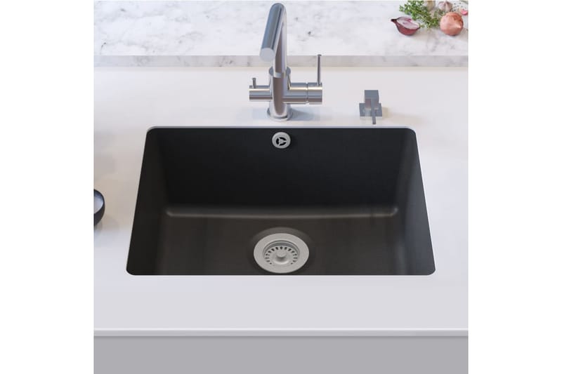 Kjøkkenvask i granitt enkel kum svart - Baderom - Servant og håndvask - Enkel vask