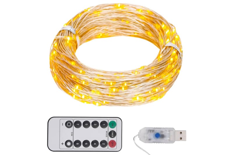 LED-strenglys med 150 lysdioder varmhvit 15 m - Belysning - Innendørsbelysning & Lamper - Dekorasjonsbelysning - Lysslynge