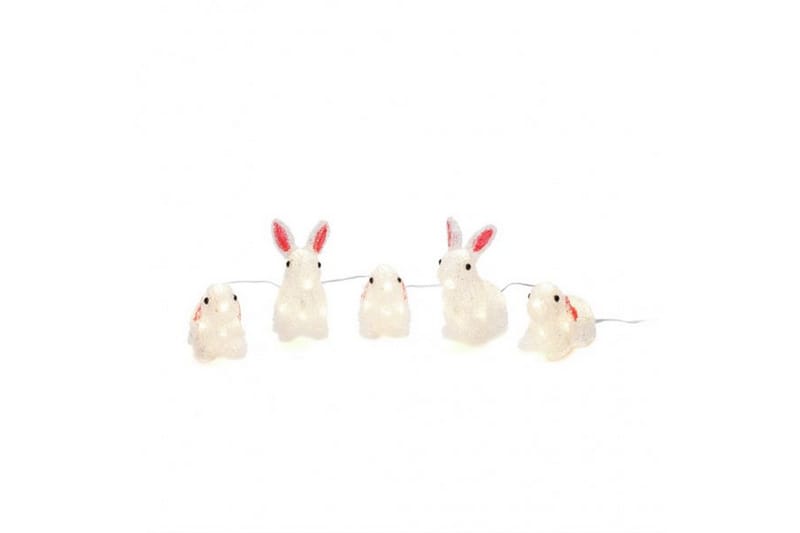 Kaniner akryl 5 stk 40 LED Transparent - Konstsmide - Belysning - Innendørsbelysning & Lamper - Dekorasjonsbelysning