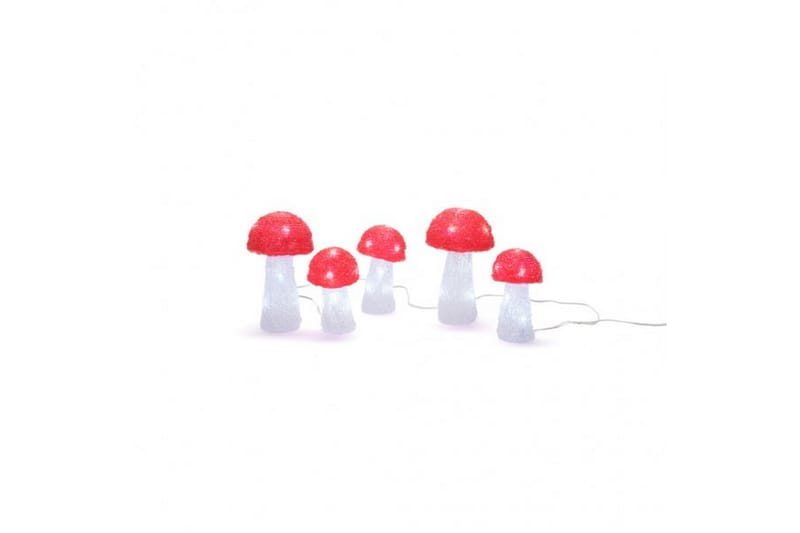 Sopp akryl 5 stk 40 LED Transparent/Rød - Konstsmide - Belysning - Innendørsbelysning & Lamper - Barnelampe