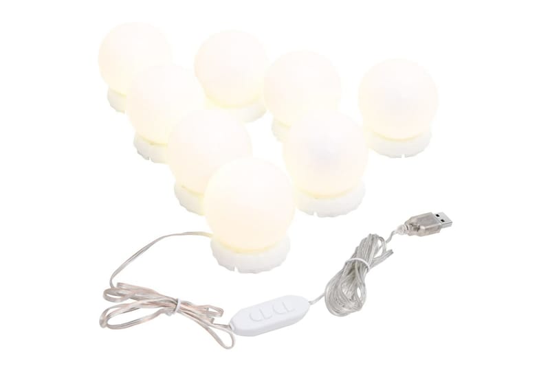 Speillys med 8 LED-lyspærer varmhvit og kaldhvit - Belysning - Innendørsbelysning & Lamper - Dekorasjonsbelysning