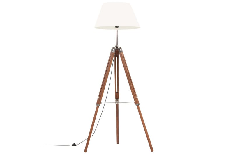 Gulvlampe med stativ honningbrun og hvit heltre teak 141 cm - Brun - Møbler - Møbelsett - Møbelsett til stue