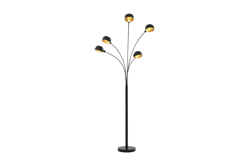 Stående lampe 200 cm 5 x E14 svart og gull - Svart - Belysning - Innendørsbelysning & Lamper - Taklampe - Pendellamper & Hengelamper