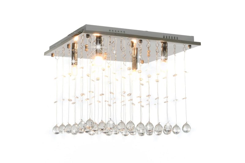 Taklampe med krystallperler sølv kubisk G9 - Silver - Belysning - Innendørsbelysning & Lamper - Taklampe - Plafondlampe
