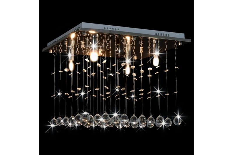 Taklampe med krystallperler sølv kubisk G9 - Silver - Belysning - Innendørsbelysning & Lamper - Taklampe - Krystallkrone & takkrone
