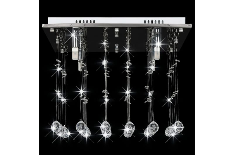 Taklampe med krystallperler sølv kubisk G9 - Silver - Belysning - Innendørsbelysning & Lamper - Taklampe - Krystallkrone & takkrone