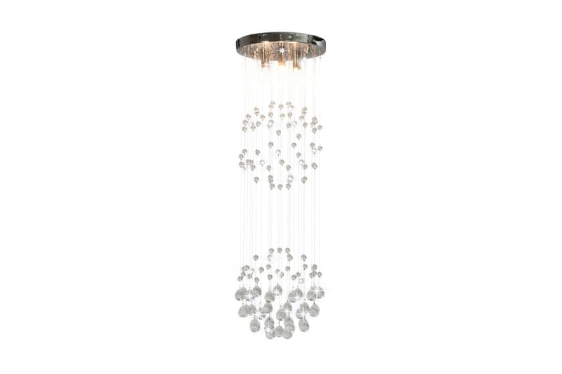 Taklampe med krystallperler sølv sfӕrisk 3 x G9 lyspӕrer - Silver - Belysning - Innendørsbelysning & Lamper - Taklampe - Pendellamper & Hengelamper