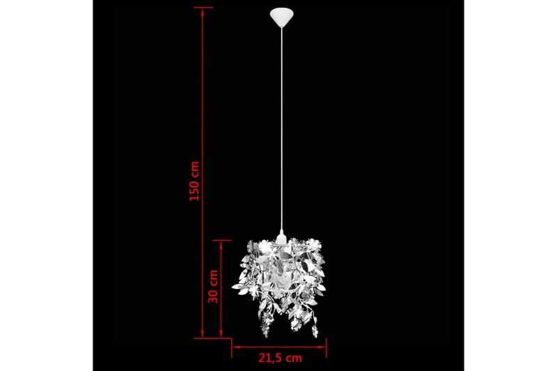 Taklampe/lysekrone løvpaletter 21,5 x 30 cm sølv - Sølv - Belysning - Innendørsbelysning & Lamper - Taklampe - Pendellamper & Hengelamper
