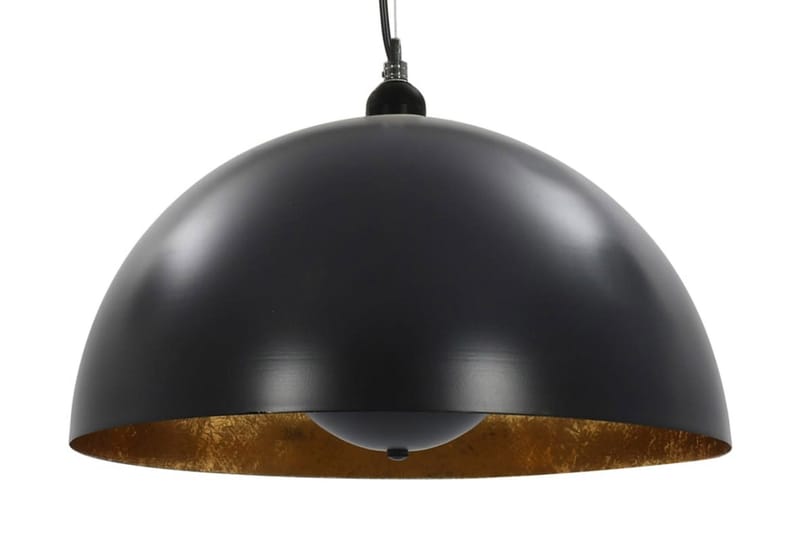 Taklamper 2 stk svart og gull halvkuleformet 40 cm E27 - Svart - Belysning - Innendørsbelysning & Lamper - Kjøkkenlampe - Taklampe kjøkken