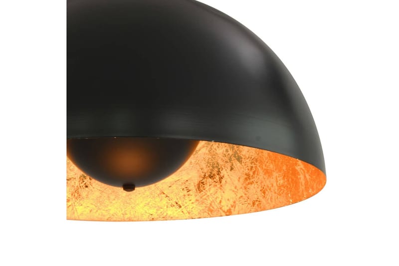 Taklamper 2 stk svart og gull halvkuleformet 40 cm E27 - Svart - Belysning - Innendørsbelysning & Lamper - Taklampe - Pendellamper & Hengelamper