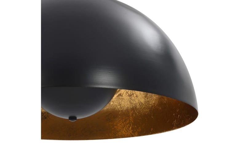 Taklamper 2 stk svart og gull halvkuleformet 40 cm E27 - Svart - Belysning - Innendørsbelysning & Lamper - Taklampe - Pendellamper & Hengelamper
