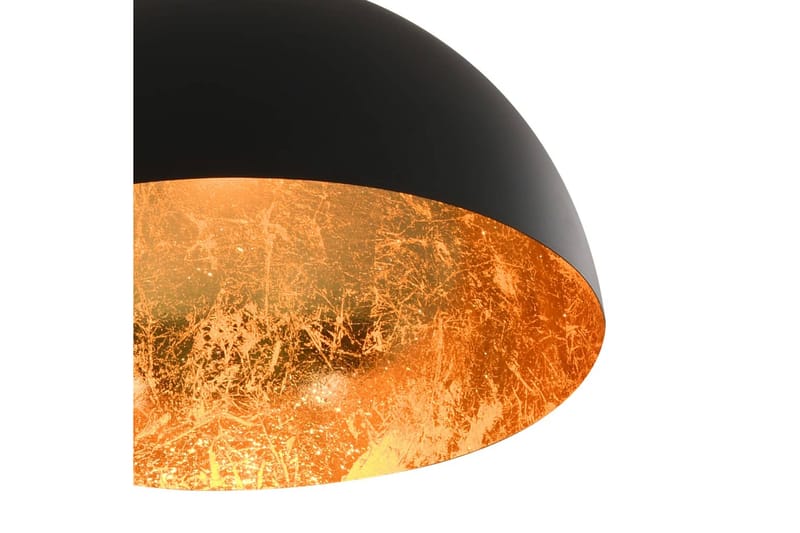 Taklamper 2 stk svart og gull halvkuleformet E27 - Svart - Belysning - Innendørsbelysning & Lamper - Taklampe - Pendellamper & Hengelamper