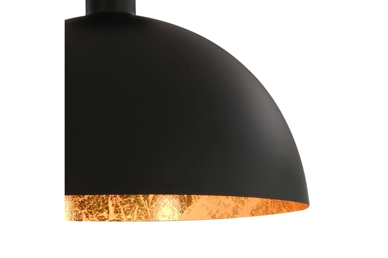 Taklamper 2 stk svart og gull halvkuleformet E27 - Svart - Belysning - Innendørsbelysning & Lamper - Taklampe - Pendellamper & Hengelamper