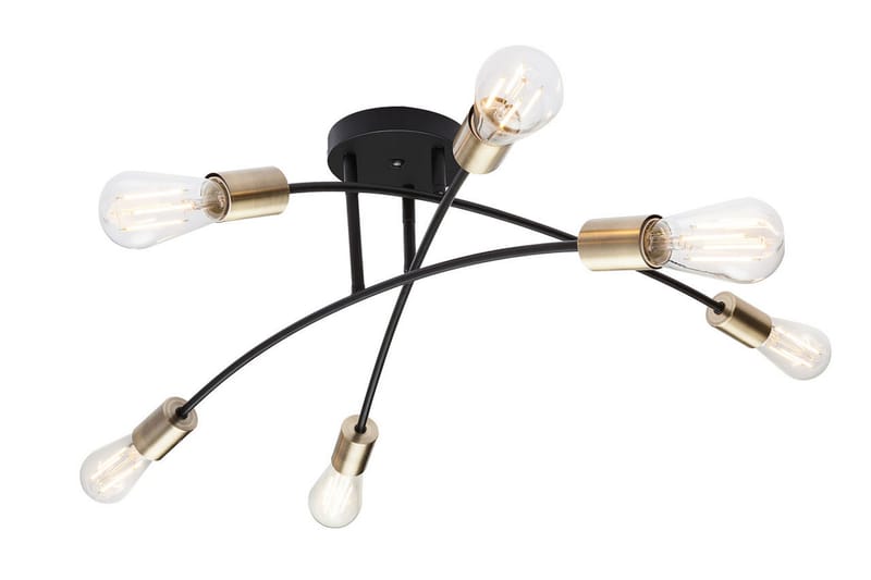 Sarini Plafond 6 Pærer Svart/Gull - Globo Lighting - Belysning - Innendørsbelysning & Lamper - Taklampe - Plafondlampe
