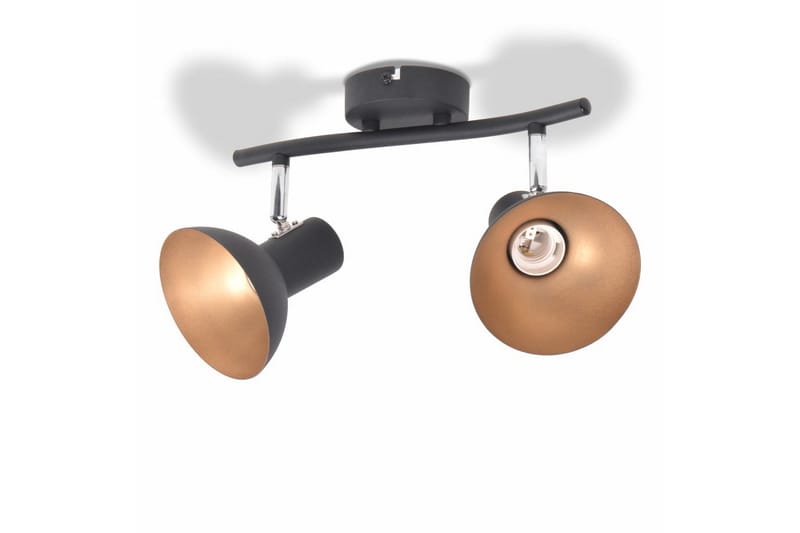 Taklampe for 2 pӕrer E27 svart and gull - Svart/Gull - Belysning - Innendørsbelysning & Lamper - Taklampe - Plafondlampe