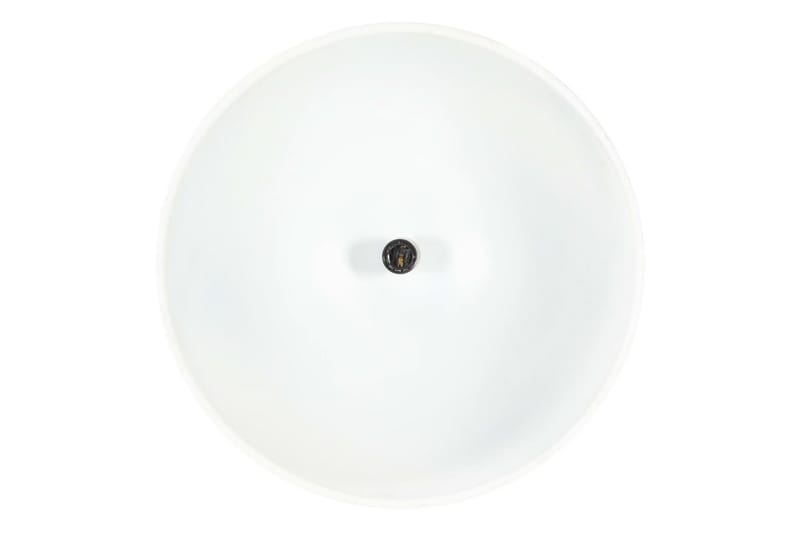 Industriell hengelampe hvit rund 42 cm E27 heltre mango - Hvit - Belysning - Innendørsbelysning & Lamper - Taklampe
