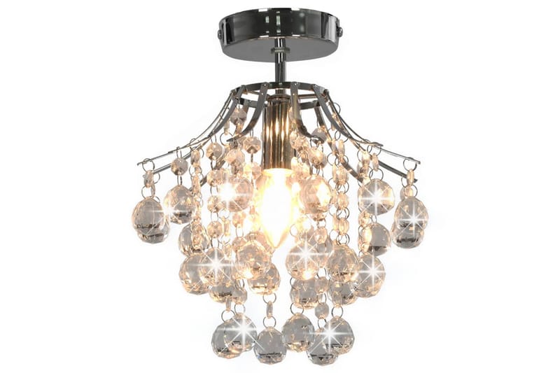 Taklampe med krystallperler sølv rund E14 - Silver - Belysning - Innendørsbelysning & Lamper - Taklampe