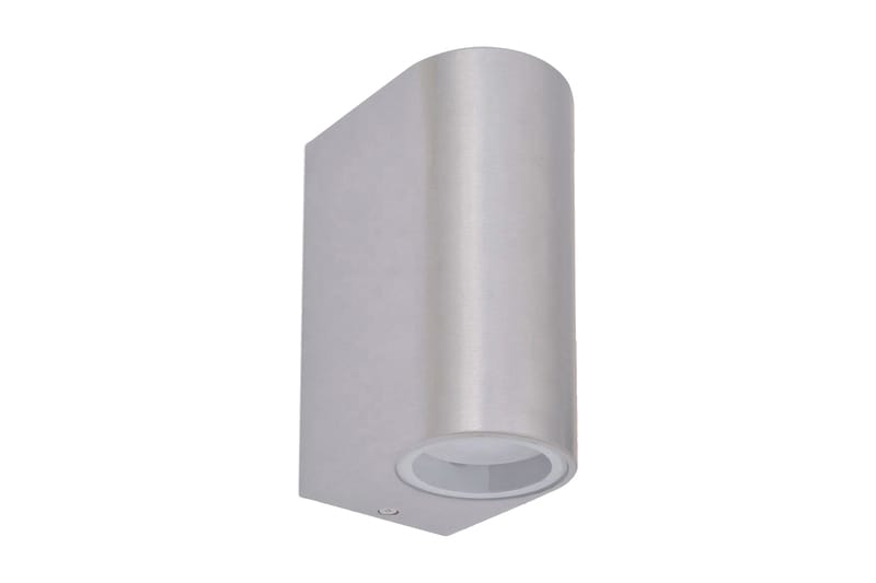 Utendørs LED vegglampe 2 stk runde opp/ned - Sølv - Belysning - Utendørsbelysning - Fasadebelysning