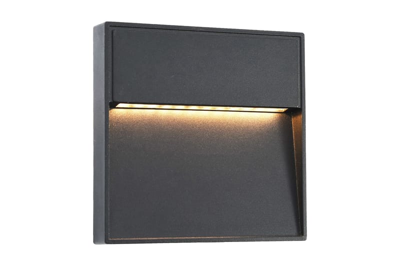 Utendørs LED-vegglamper 2 stk 3 W svart firkantet - Belysning - Utendørsbelysning - Fasadebelysning