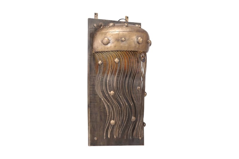 Vegglampe med glassmanetdesign jern og heltre mangotre - Brun - Hage - Griller - Kullgrill