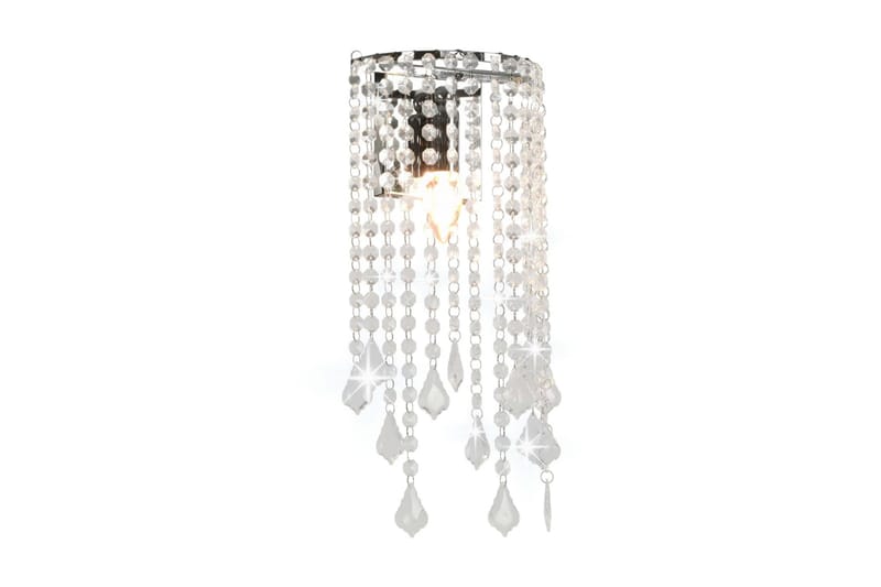 Vegglampe med krystallperler sølv rektangulӕr E14 lyspӕrer - Silver - Belysning - Innendørsbelysning & Lamper - Vegglampe - Veggarmatur