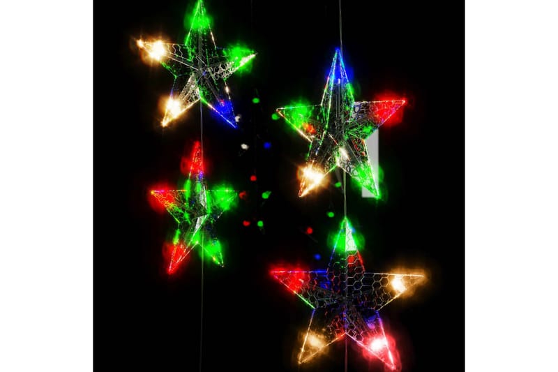 Eventyrlysgardin stjerner 500 LED fargerik 8 funksjoner - Blå - Belysning - Julebelysning utendørs - Øvrig julebelysning