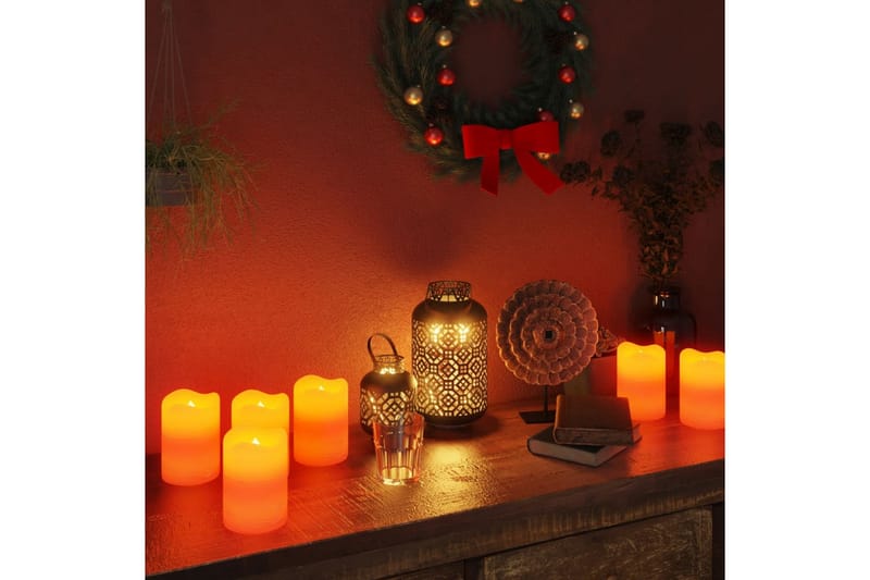 Flammefrie LED-stearinlys 24 stk med fjernkontroll varmhvit - Rosa - Belysning - Julebelysning - Øvrig julebelysning