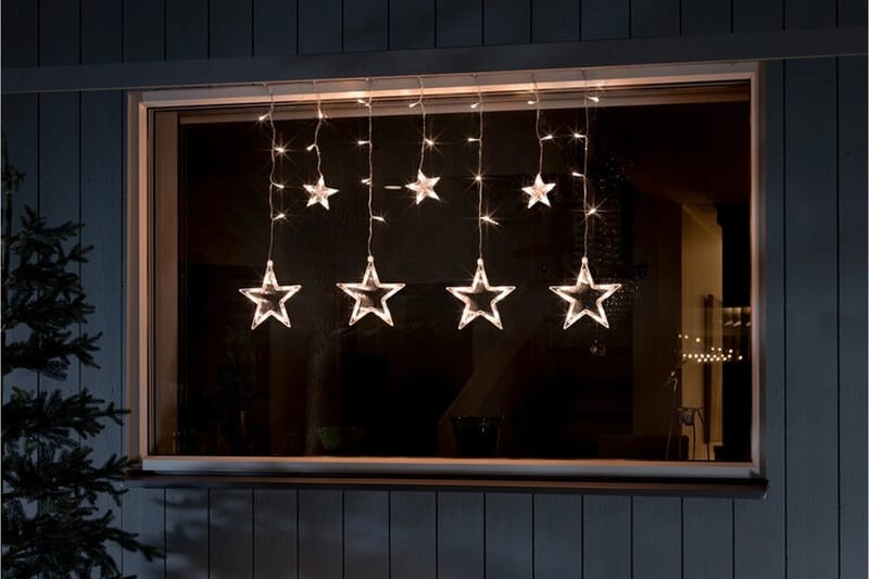 Gardinslynge 7 stjerner Transparent - Konstsmide - Belysning - Julebelysning - Julelys ute