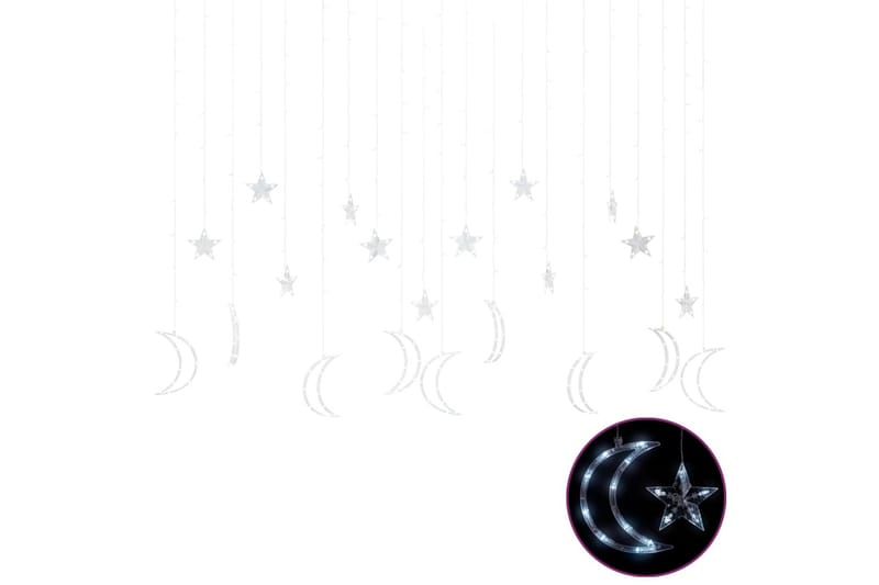 Lysslynge stjerne og måne med fjernkontroll 345 LED kaldhvit - Hvit - Belysning - Julebelysning - Øvrig julebelysning