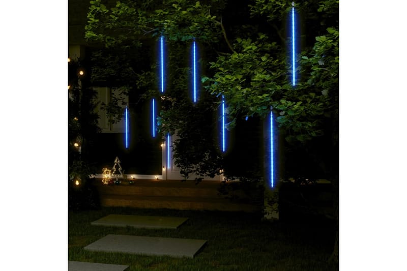8stk Meteorlys 50 cm blå 288 LED innendørs og utendørs - Blå - Belysning - Julebelysning utendørs - Julebelysning utendørs