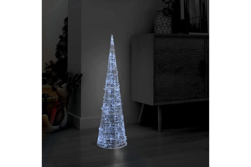 Dekorativ LED-lyskjegle akryl kaldhvitt 90 cm - Hvit - Belysning - Julebelysning - Julelys ute