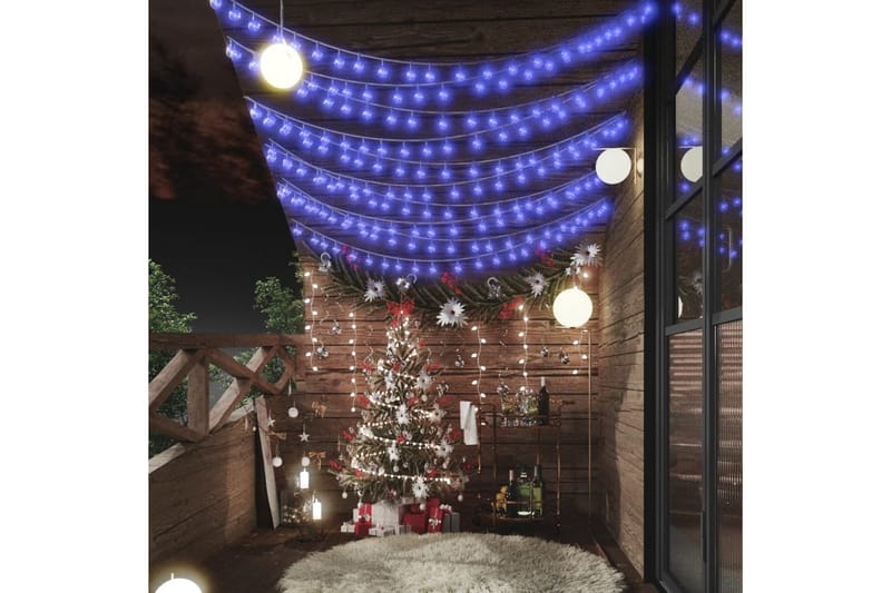 Eventyrlysslynger 20 m 200 LED blå 8 funksjoner - Blå - Belysning - Julebelysning - Julelys ute