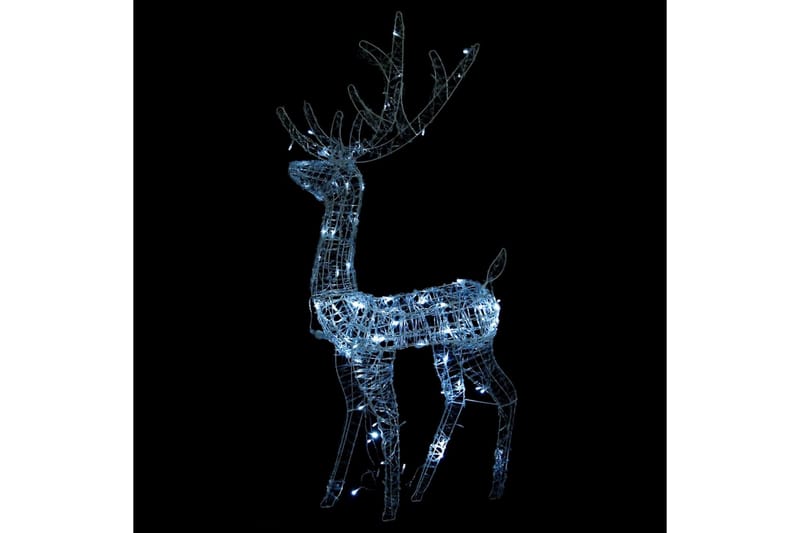 Julereinsdyr dekorasjon akryl 140 LED 120 cm kaldhvitt - Hvit - Belysning - Julebelysning - Julelys ute