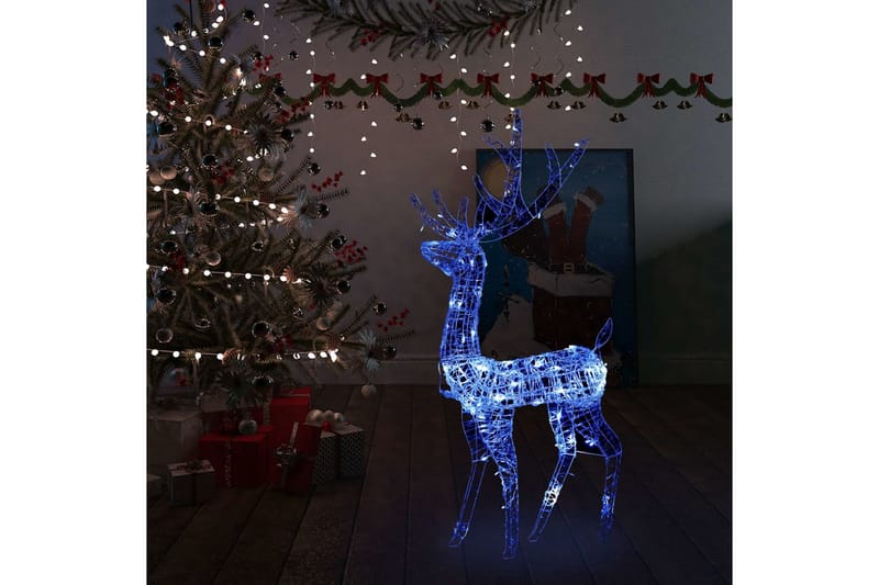 Julereinsdyr dekorasjon akryl 140 LED 128 cm blå - Blå - Belysning - Julebelysning utendørs - Julebelysning utendørs