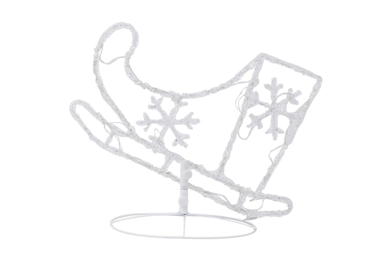 Julereinsdyr og slede i akryl 260x21x87 cm varm hvit - Hvit - Belysning - Julebelysning utendørs - Julebelysning utendørs