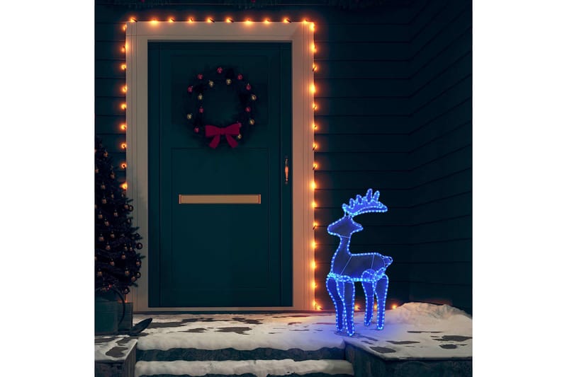 Reinsdyr julepynt med netting 306 LED 60x24x89 cm - Blå - Belysning - Julebelysning utendørs - Julebelysning utendørs