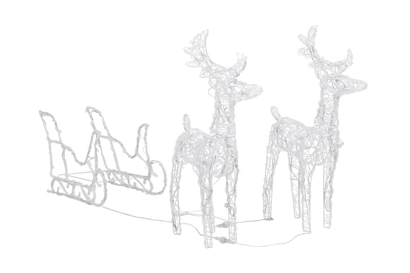 Reinsdyr og slede julepynt 240 lysdioder 130 cm akryl - Belysning - Julebelysning - Julelys ute