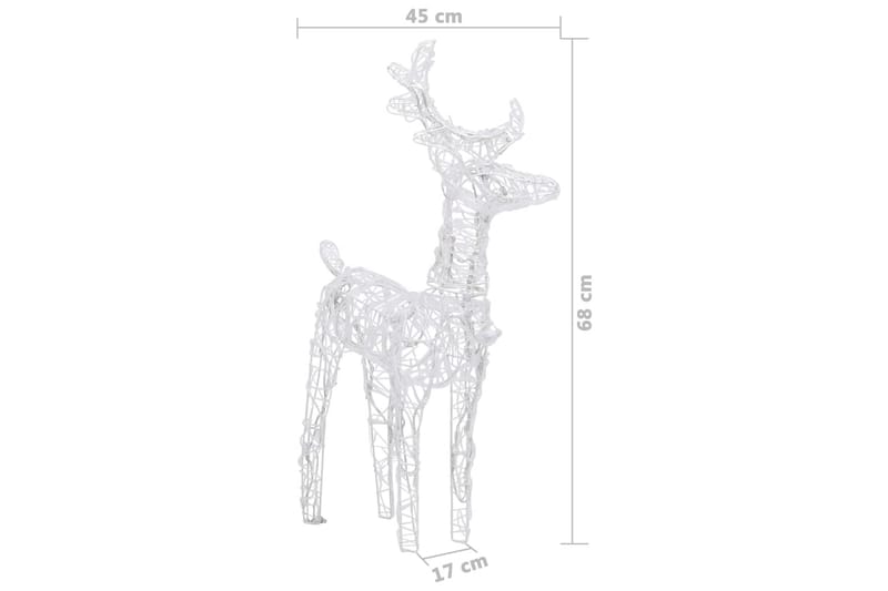 Reinsdyr og slede julepynt 240 lysdioder 130 cm akryl - Belysning - Julebelysning - Julelys ute