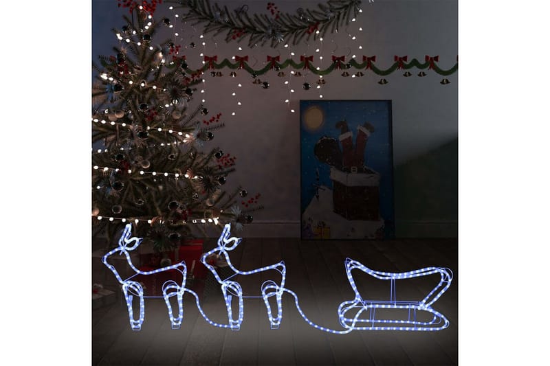 Reinsdyr og slede julepynt utendørs 576 lysdioder - Hvit - Belysning - Julebelysning utendørs - Julebelysning utendørs