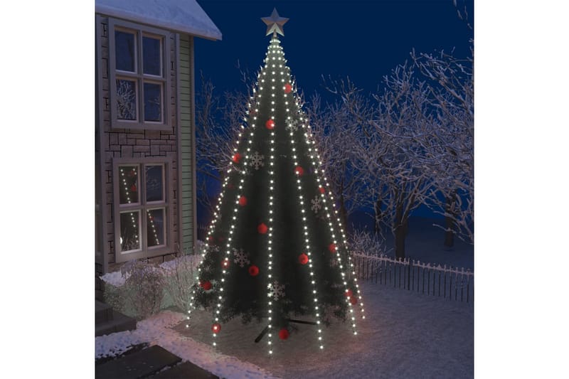Trelys med 500 LED kaldhvit 500 cm innendørs utendørs - Hvit - Belysning - Julebelysning utendørs - Julebelysning utendørs