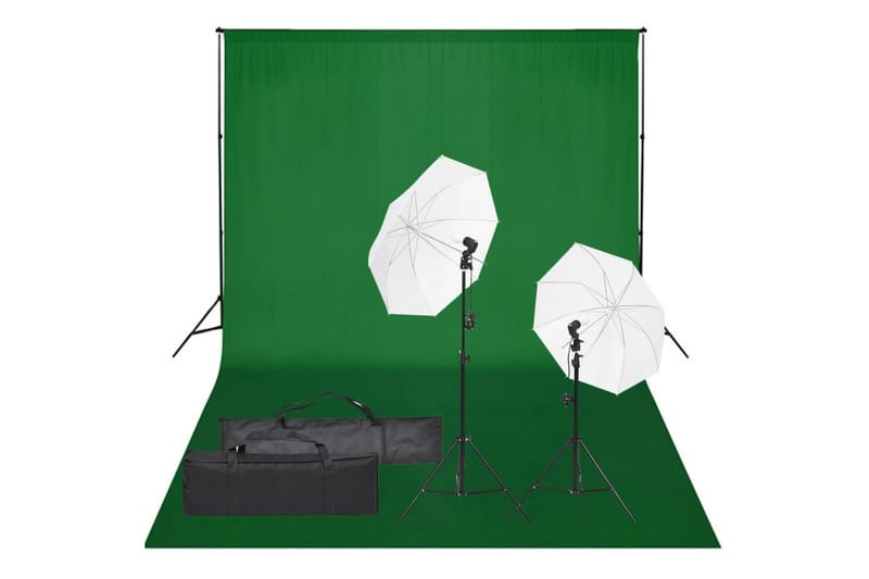 Fotostudiosett med lyssett og bakgrunn - Svart - Belysning - Lyspærer & lyskilder - Arbeidsbelysning - Fotobelysning & studiobelysning