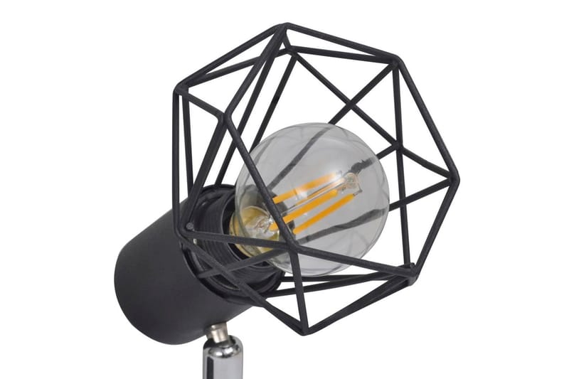 Spotlys industrielt design med 4 LED-glødelamper - Svart - Belysning - Lyspærer & lyskilder - Spotlights & downlights - Spotlight skinne