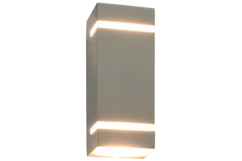 Utendørs vegglamper 2 stk 35 W sølv rektangulӕr - Belysning - Utebelysning - Fasadebelysning