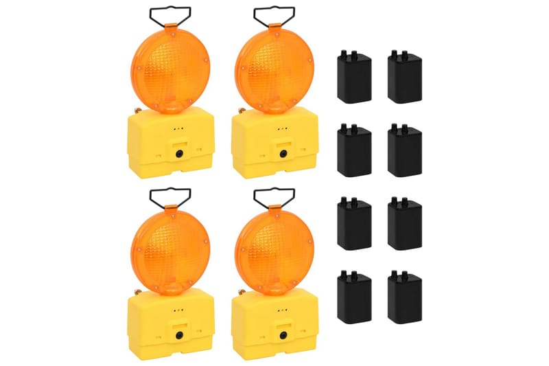 Byggeplasslamper med batterier 4 stk 18x8x37 cm - Belysning - Utebelysning - Lyskaster