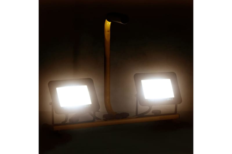 LED-flomlys med håndtak 2x30 W varmhvit - Svart - Belysning - Utebelysning