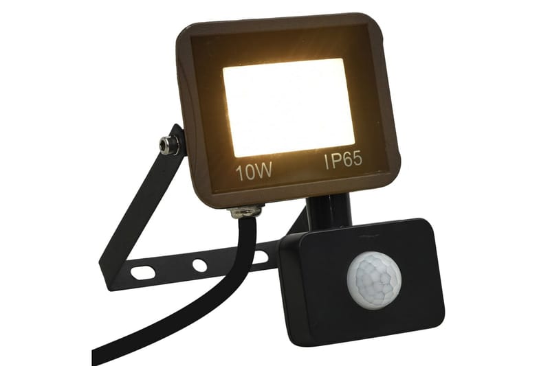 LED-flomlys med sensor 10 W varmhvit - Svart - Belysning - Utebelysning - Fasadebelysning